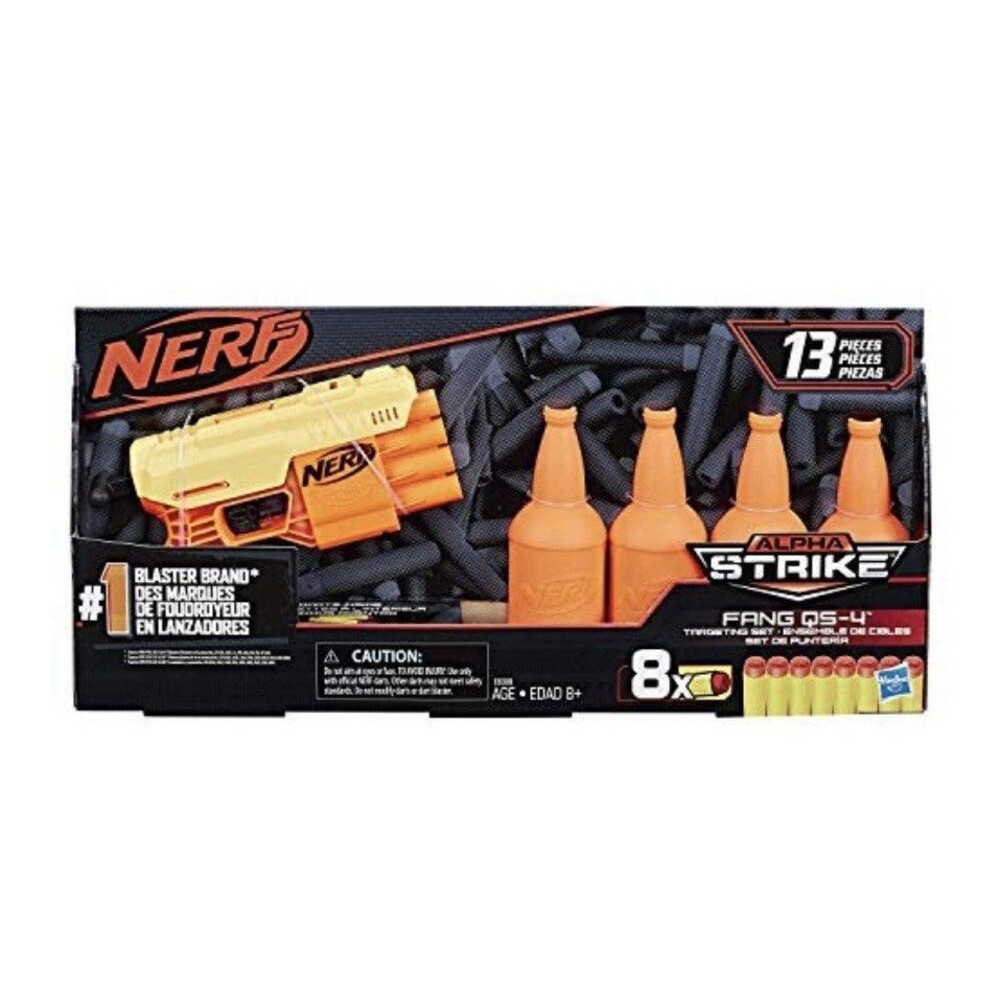 NERF Alpha Strike Targeting 13 Piece Set Blaster 4 Targets 8 Dart Ages 8+